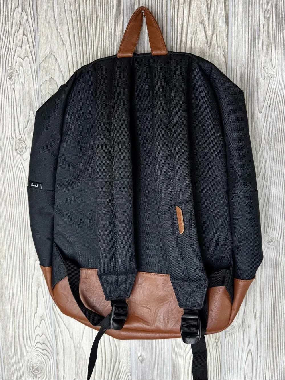 Herschel Supply Co. Heritage Backpack Black Canvas Faux Leather Trim